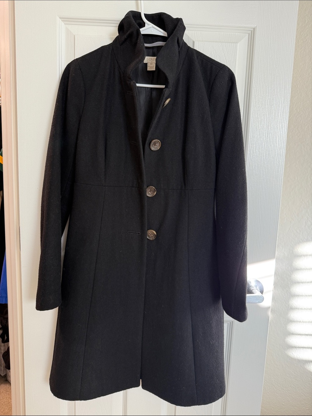 J. Crew Classic Black Women's Wool-Blend Coat